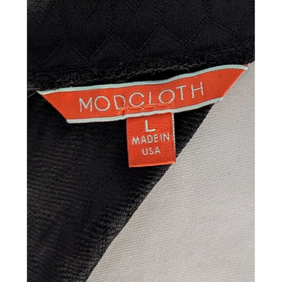 Modcloth Dress Womens Extra Large Black Mock Neck Quilted Stretch Long Sleeve - Picture 3 of 13